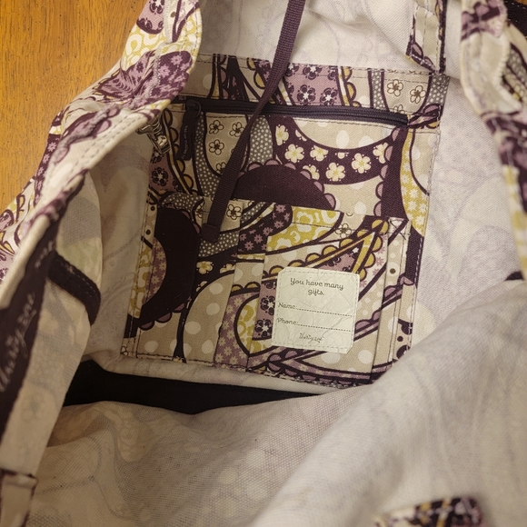 Thirty-One Retro Metro Purple Paisley Tote Bag - Picture 3 of 6